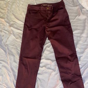 American eagle burgundy high-rise jegging